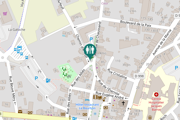 Map showing location of Chemin d’Arfeuil 25 Toilet