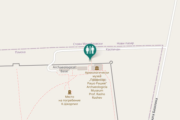Map showing location of Път към Голямата Базилика Toilet