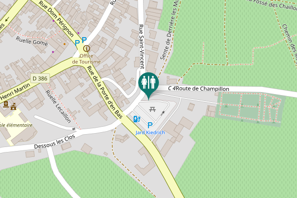 Map showing location of Rue Saint-Vincent Toilet