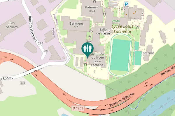 Map showing location of Chemin de Chez Robert Toilet