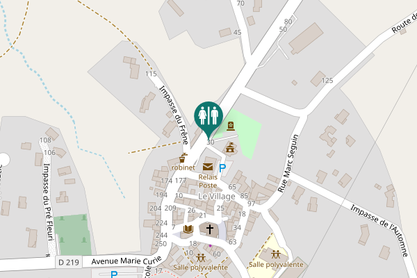 Map showing location of Place du Souvenir Français Toilet