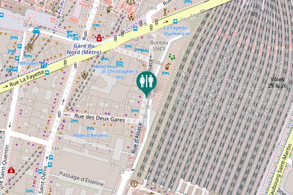 Map showing location of Rue d'Alsace 40 Toilet