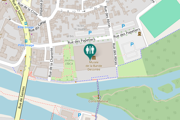 Map showing location of Place de la BD Toilet