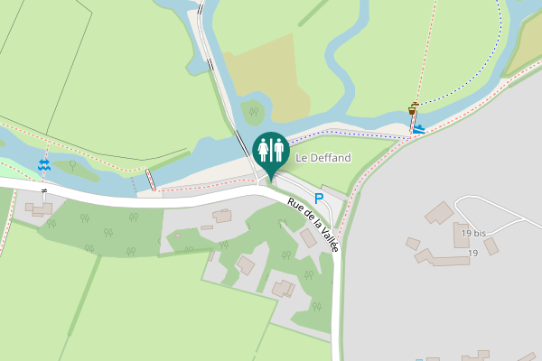 Map showing location of Rue de la Vallée Toilet