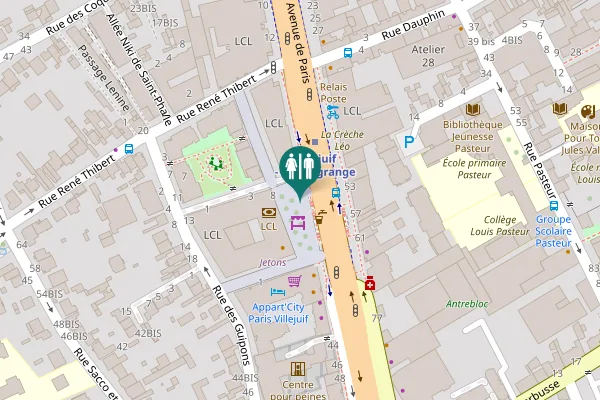 Map showing location of Place Oscar Niemeyer 6 Toilet