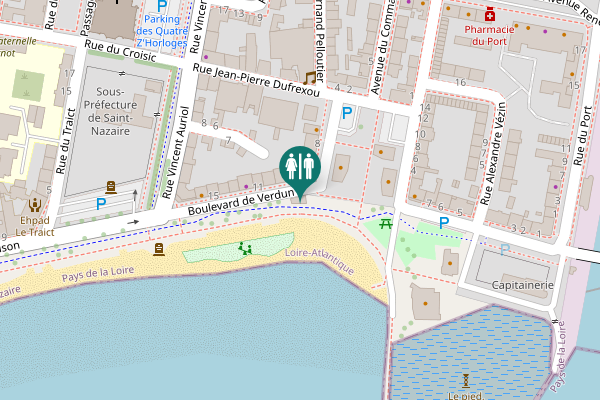 Map showing location of WC PUBLICS RUE VERDUN (PLACE DU COMMANDO)