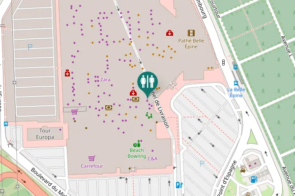 Map showing location of Rue du Luxembourg 1 Toilet