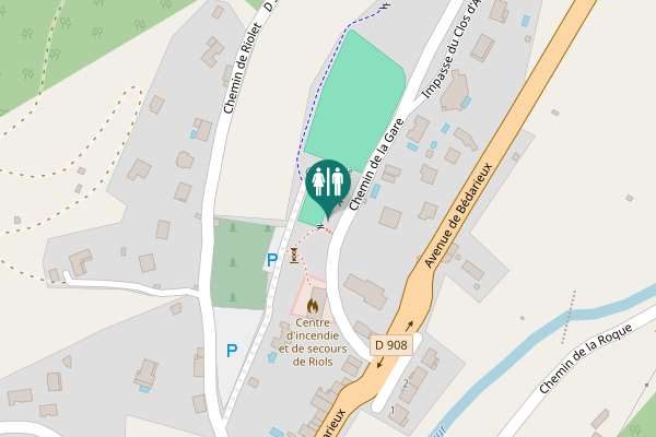 Map showing location of Chemin de la Gare Toilet