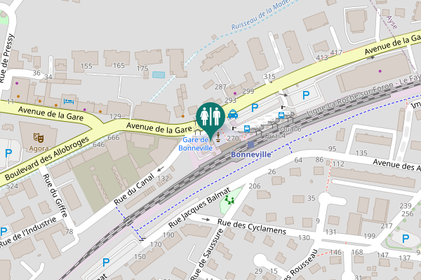 Map showing location of Avenue de la Gare 236 Toilet