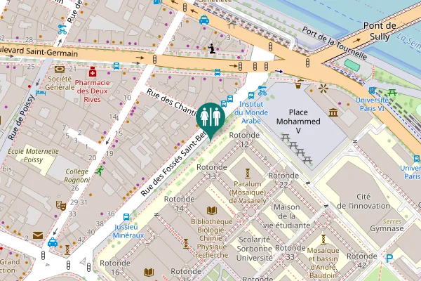 Map showing location of Rue des Fossés Saint-Bernard 14 Toilet