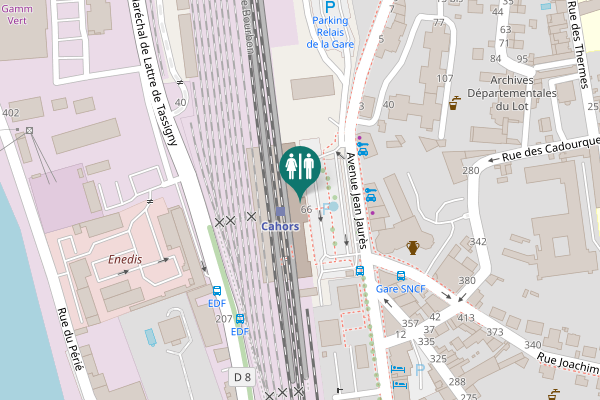 Map showing location of Place Jouinot-Gambetta 66 Toilet