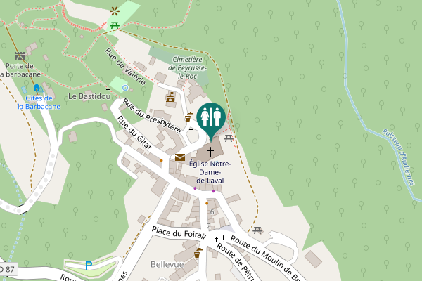 Map showing location of Place des Treize Vents Toilet
