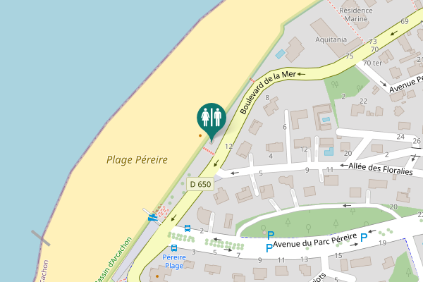 Map showing location of Boulevard de la Mer 12 Toilet
