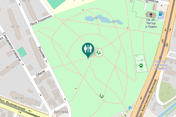 Map showing location of Hashove Toilet