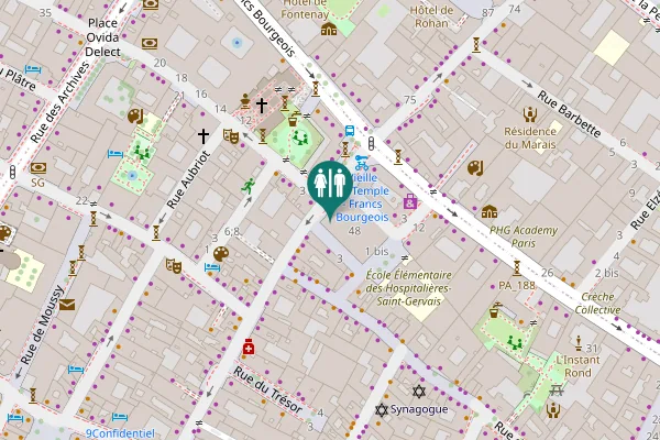 Map showing location of Rue Vieille du Temple 48 Toilet