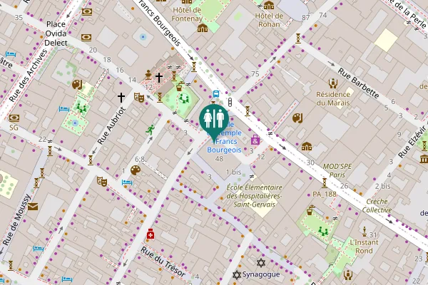 Map showing location of Rue Vieille du Temple 48 Toilet