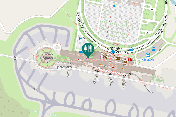 Map showing location of Toilette des femmes