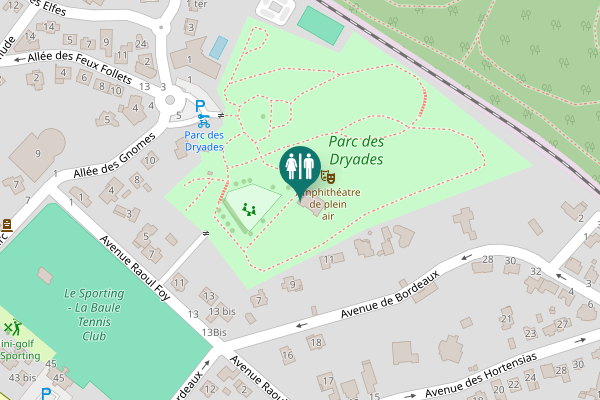 Map showing location of Avenue de Bordeaux Toilet