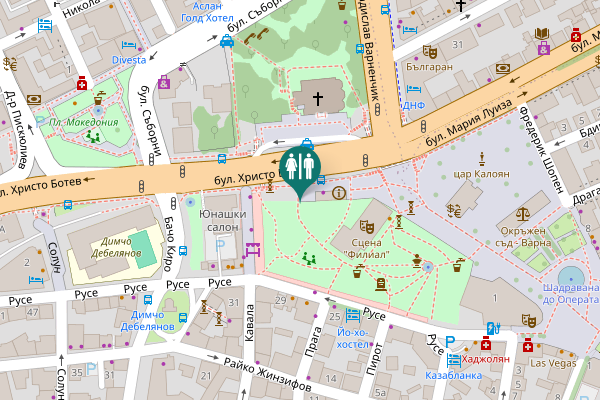Map showing location of Nezavisimost Square 1 Toilet