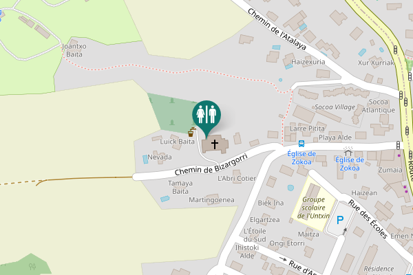 Map showing location of Chemin de Bizargorri Toilet