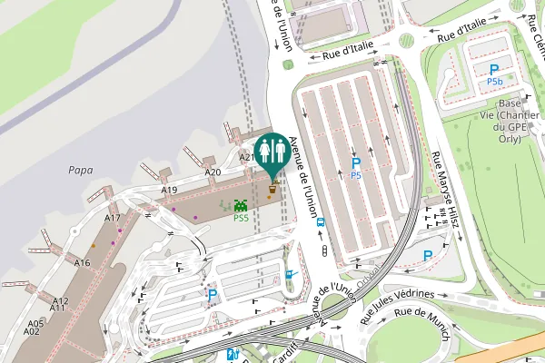 Map showing location of Avenue de l'Union Toilet