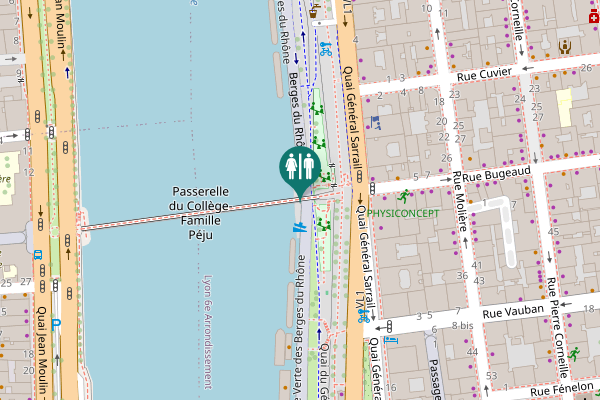 Map showing location of Passerelle du Collège Toilet