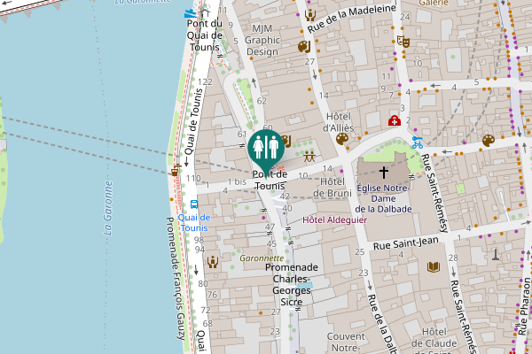 Map showing location of Promenade Charles-Georges Sicre Toilet