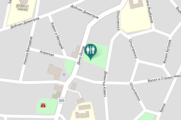 Map showing location of Дило Йотов Toilet