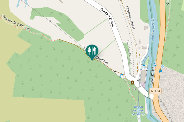 Map showing location of Chemin de Cabanné Toilet