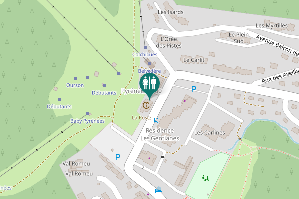 Map showing location of Avenue du Serrat de l'Ours Toilet