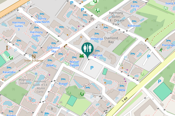 Map showing location of Nesebar Toilet