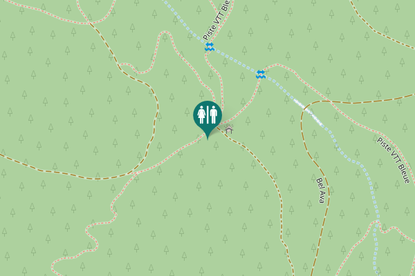 Map showing location of Piste VTT Bleue Toilet