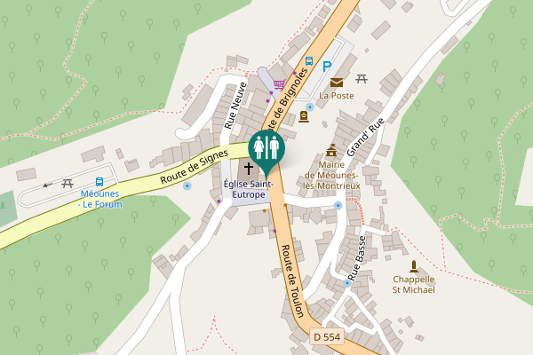 Map showing location of Route de Toulon Toilet