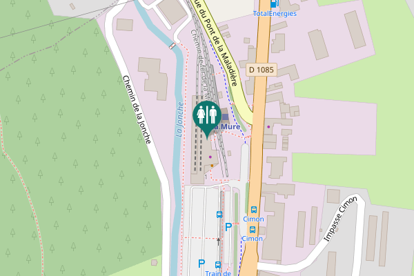 Map showing location of Impasse de la Gare 1 Toilet