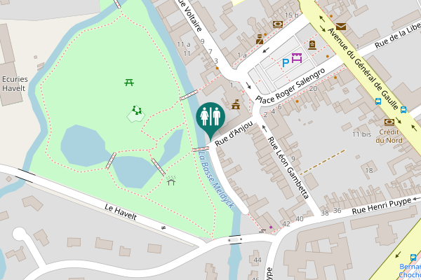 Map showing location of Rue d'Anjou 1 Toilet