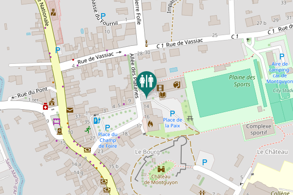Map showing location of Allée des Platanes 14 Toilet