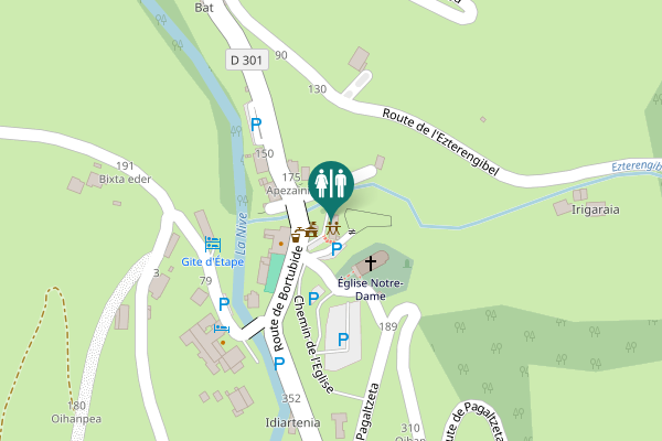 Map showing location of Estérençuby Toilet