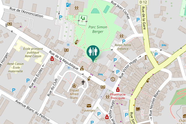 Map showing location of Rue de la République Toilet