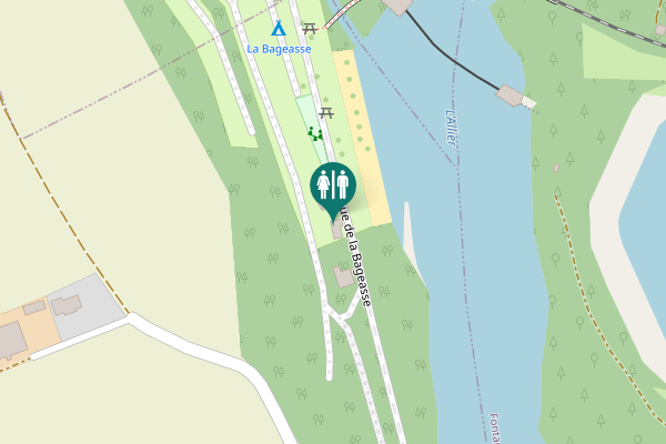 Map showing location of Avenue de la Bageasse Toilet