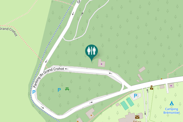 Map showing location of Toilettes