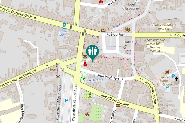 Map showing location of Rue Prosper Foulard Toilet
