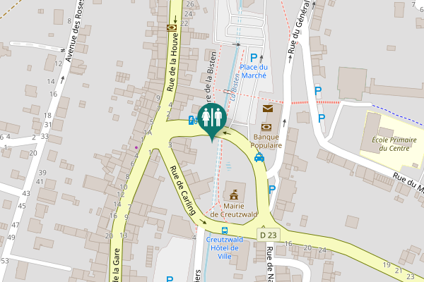 Map showing location of Rue de Carling Toilet