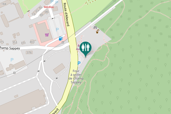 Map showing location of Route d'Allevard Toilet