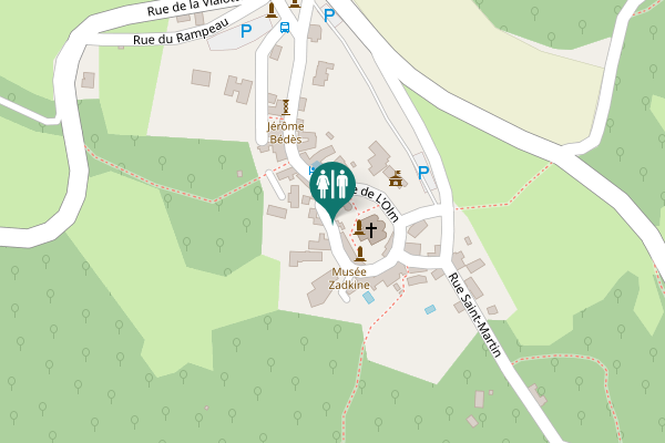 Map showing location of Rue Ossip Zadkine Toilet