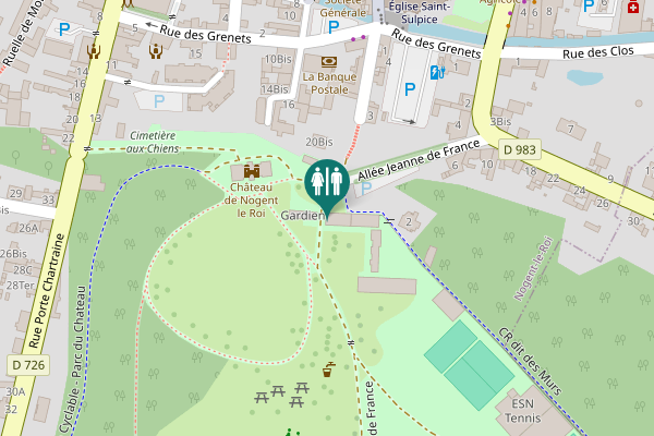 Map showing location of Allée Jeanne de France Toilet