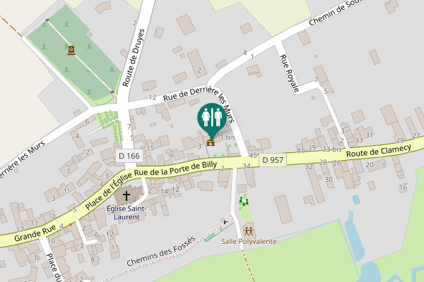 Map showing location of Toilettes