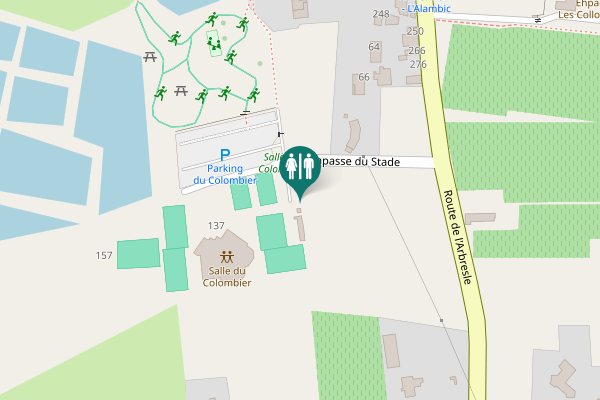 Map showing location of Impasse du Stade 70 Toilet