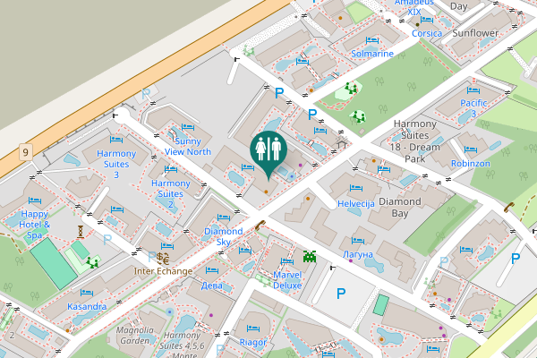 Map showing location of Nesebar Toilet