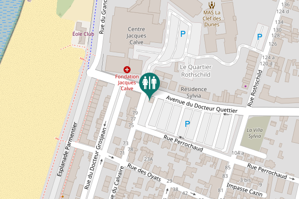 Map showing location of Avenue du Docteur Quettier Toilet