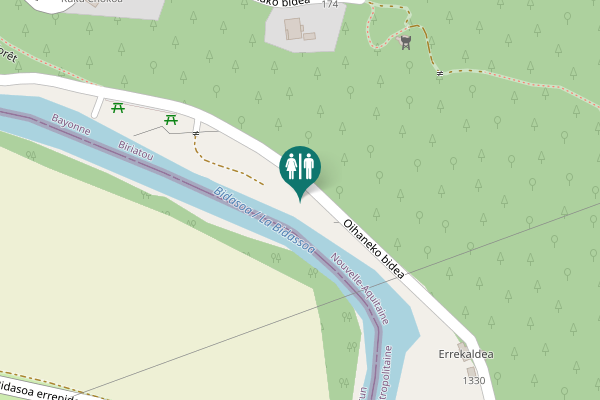 Map showing location of Oihaneko bidea Toilet